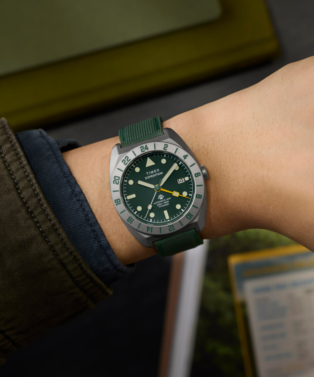 Timex Expedition Pioneer Titanium Automatic GMT 41mm Fabric Strap Watch