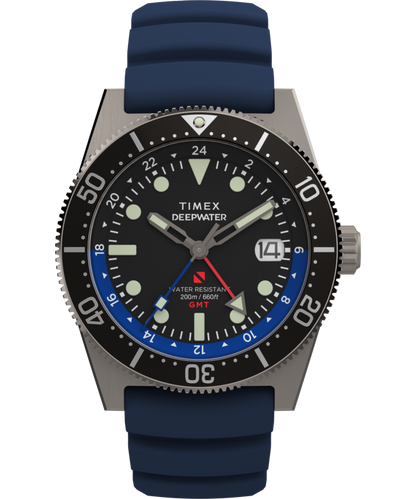 Timex Deepwater Reef 200 GMT 41mm Synthetic Rubber Strap Watch