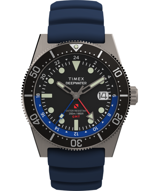 Timex Deepwater Reef 200 GMT 41mm Synthetic Rubber Strap Watch