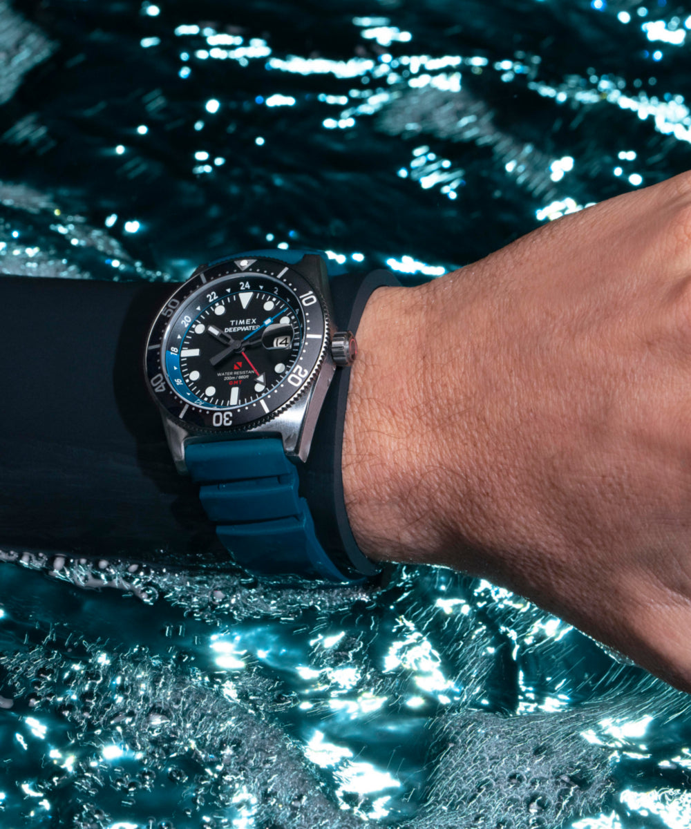 Timex Deepwater Reef 200 GMT 41mm Synthetic Rubber Strap Watch