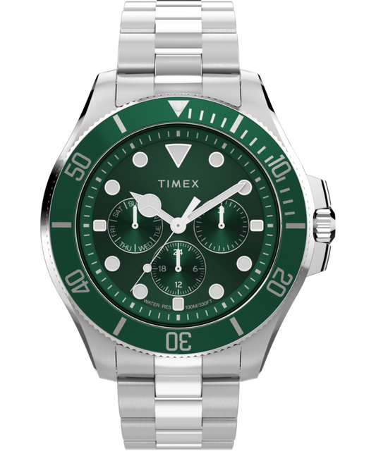 Timex Harborside Coast Multifunction 43mm Stainless Steel Bracelet Watch