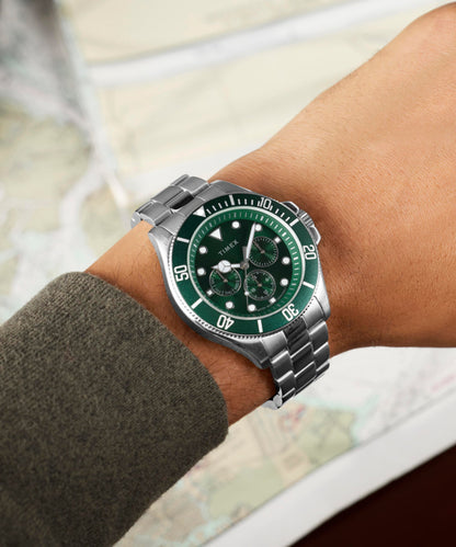 Timex Harborside Coast Multifunction 43mm Stainless Steel Bracelet Watch