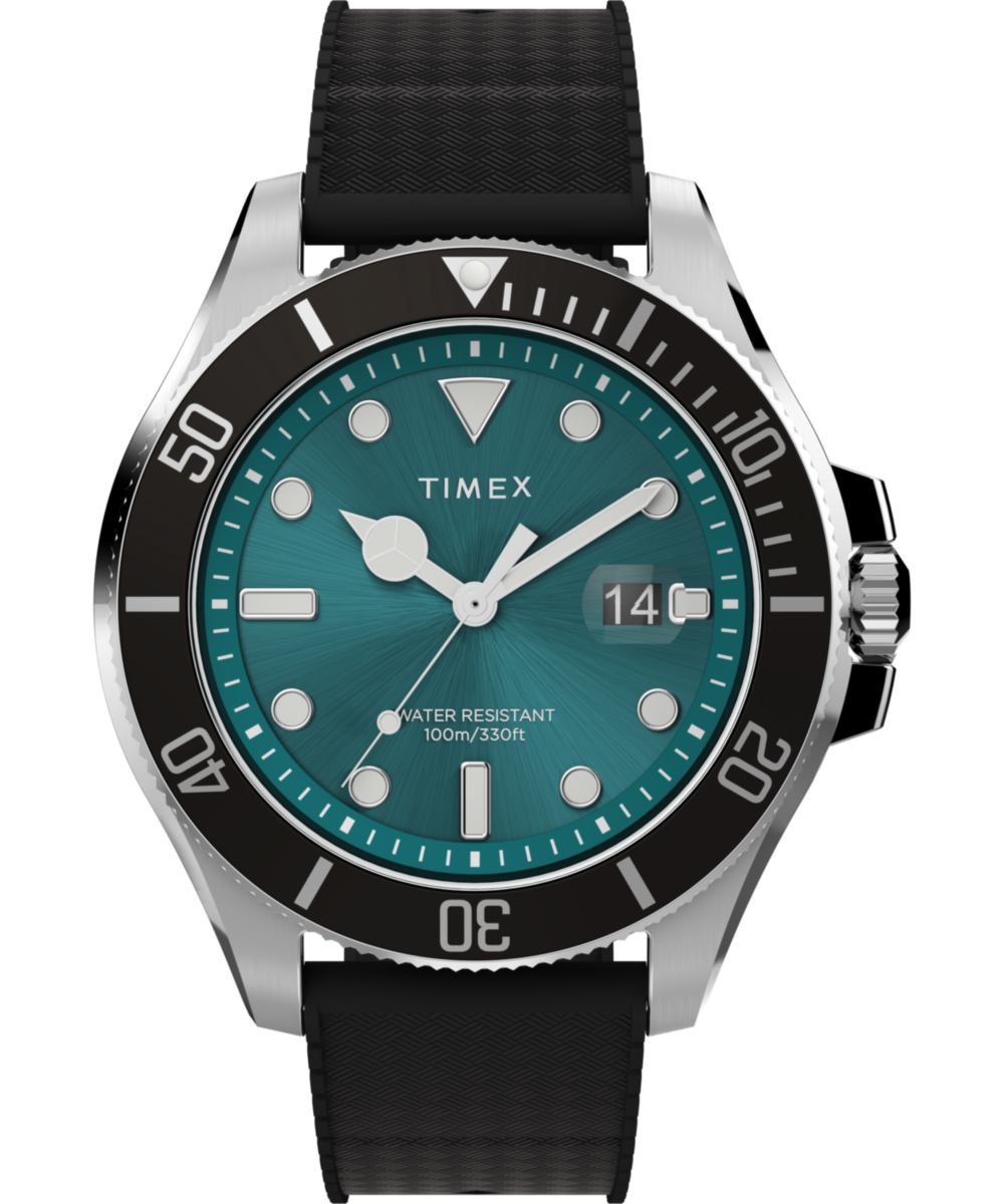 Timex Harborside Coast 44mm Synthetic Rubber Strap Watch