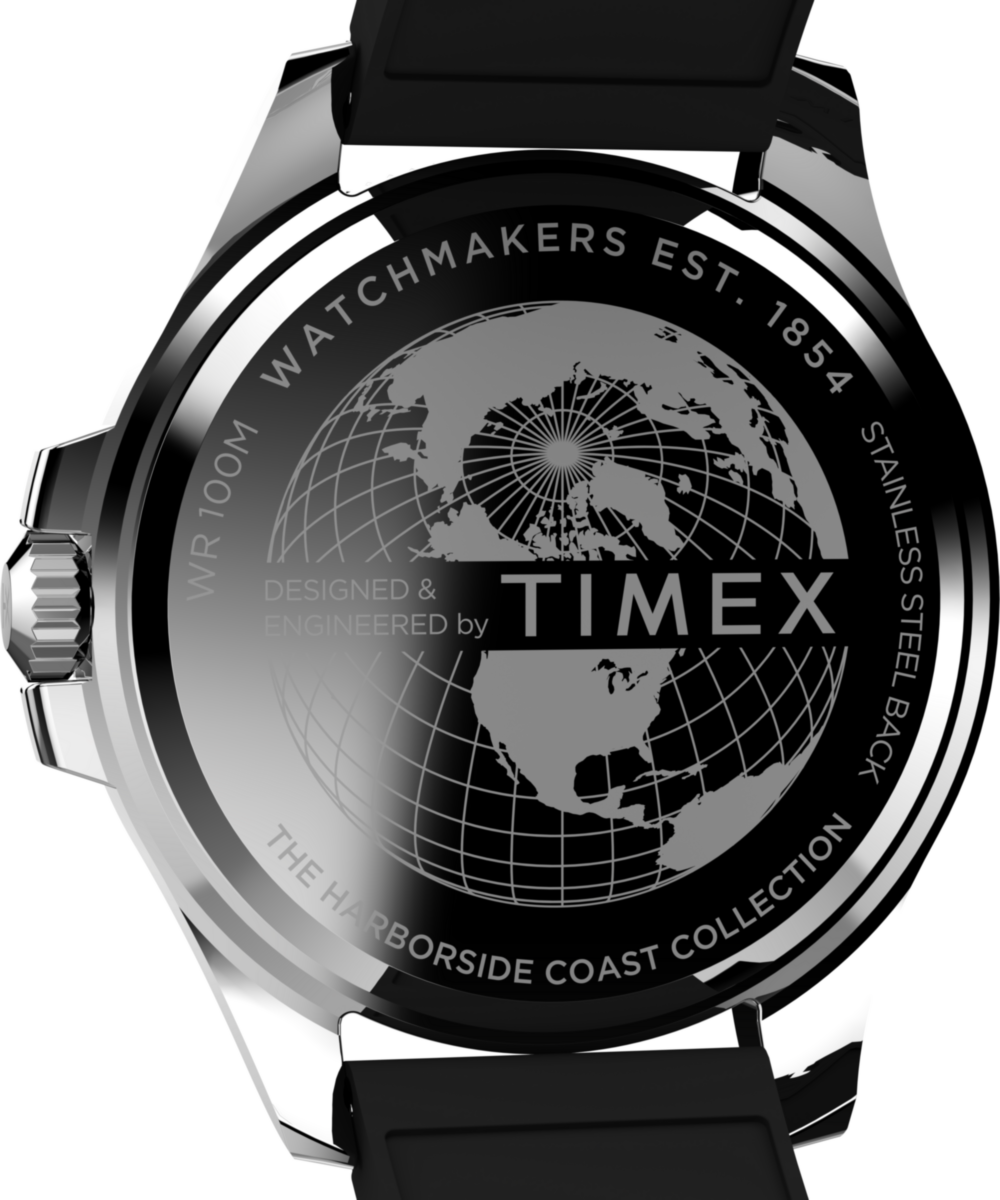 Timex Harborside Coast 44mm Synthetic Rubber Strap Watch