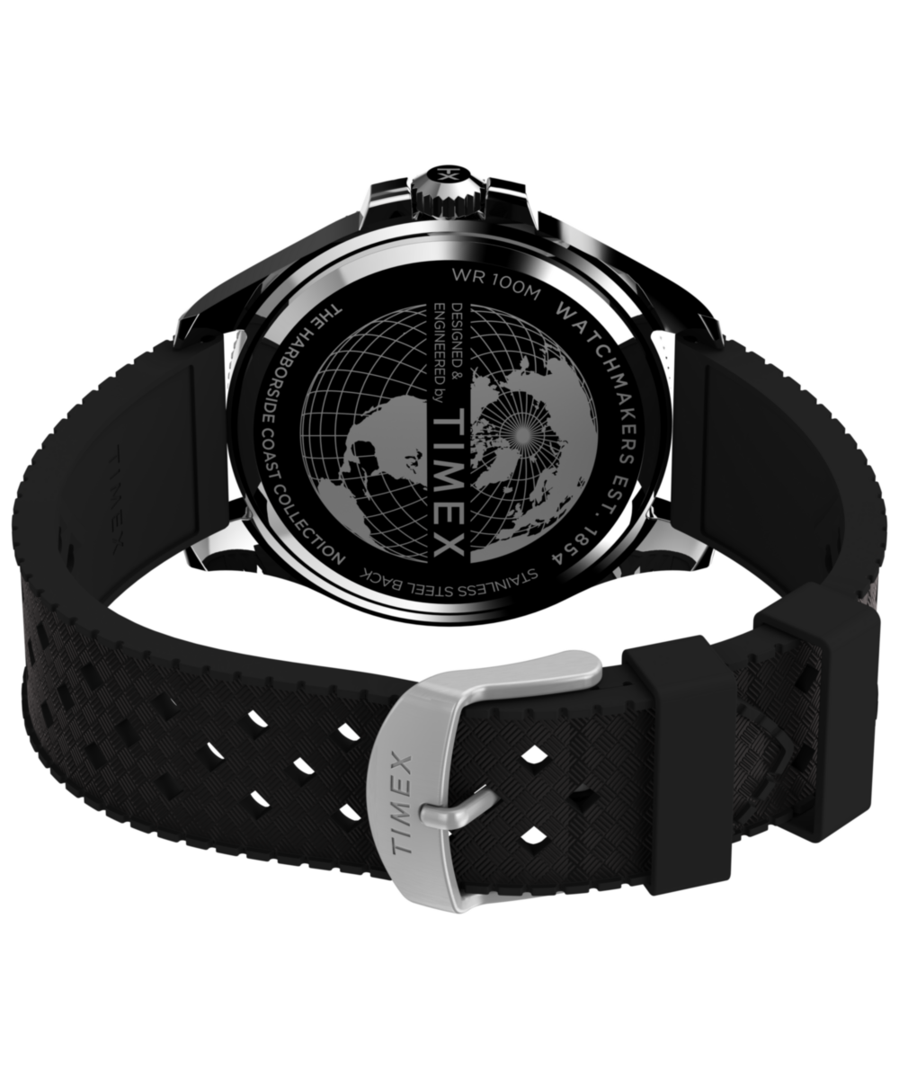 Timex Harborside Coast 44mm Synthetic Rubber Strap Watch