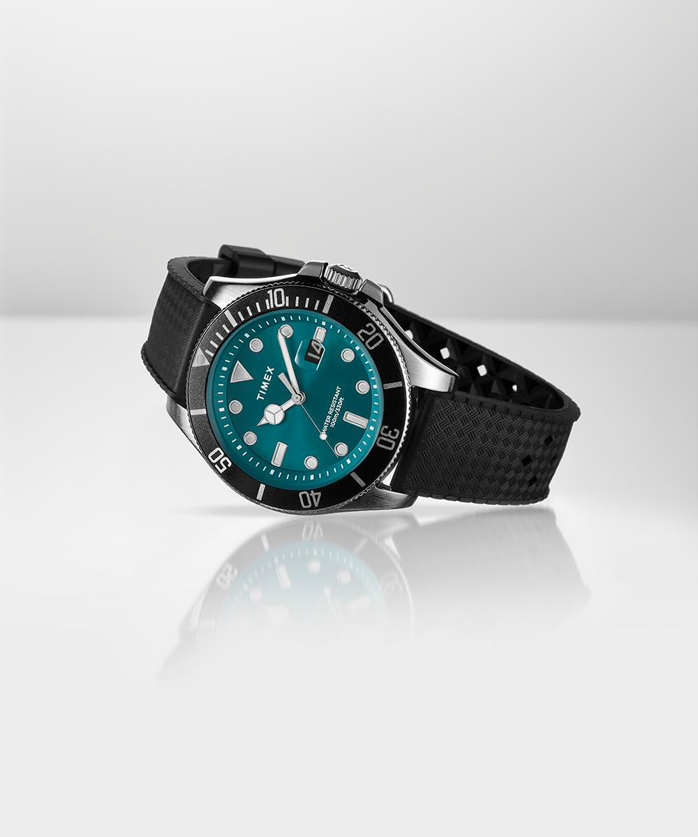 Timex Harborside Coast 44mm Synthetic Rubber Strap Watch