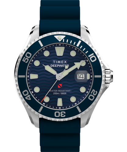Timex Deepwater Meridian 200 44mm Synthetic Rubber Strap Watch