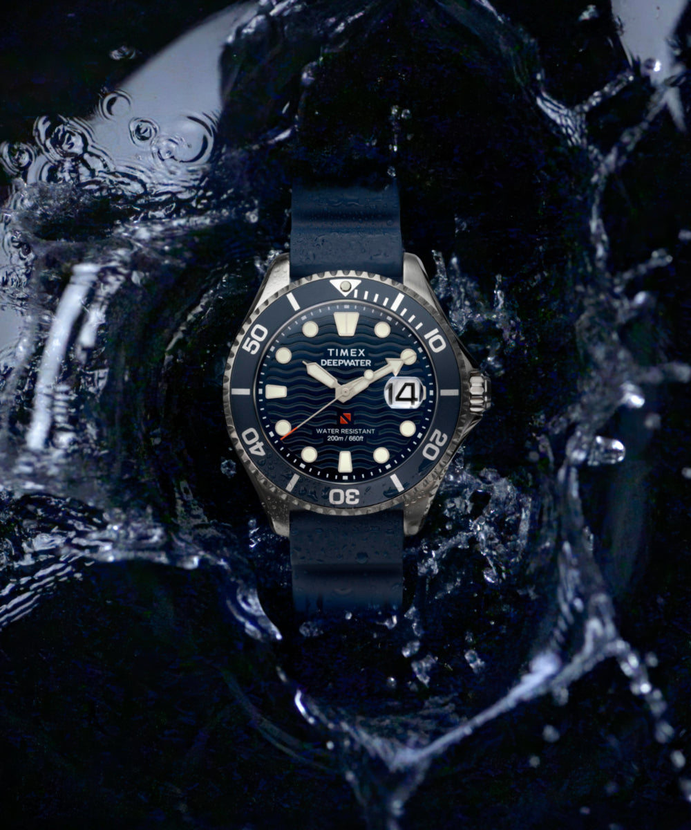 Timex Deepwater Meridian 200 44mm Synthetic Rubber Strap Watch