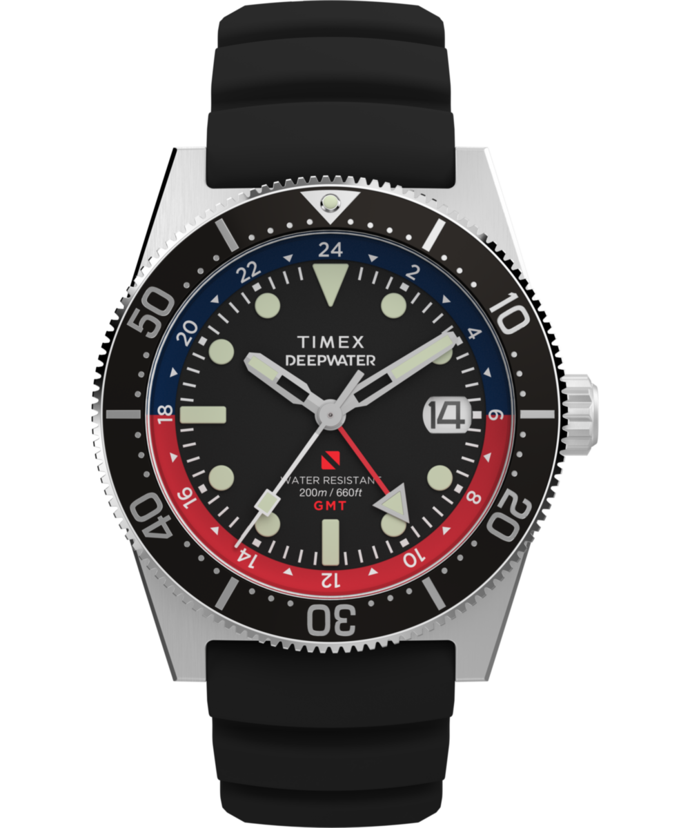 Timex Deepwater Reef 200 GMT 41mm Synthetic Rubber Strap Watch