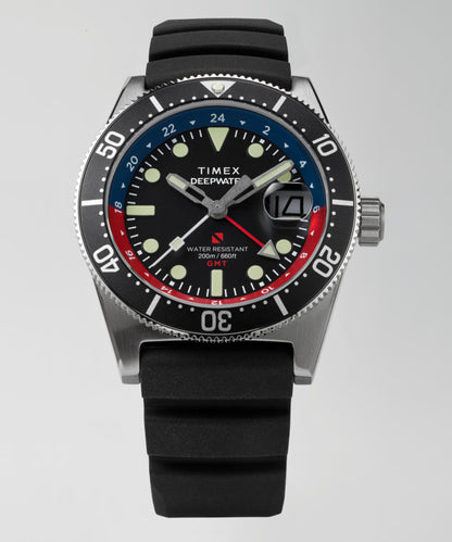 Timex Deepwater Reef 200 GMT 41mm Synthetic Rubber Strap Watch