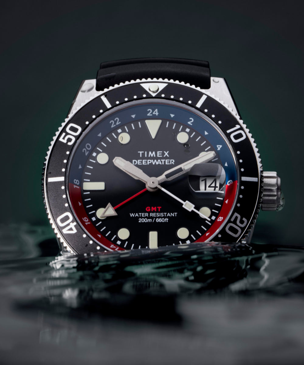 Timex Deepwater Reef 200 GMT 41mm Synthetic Rubber Strap Watch