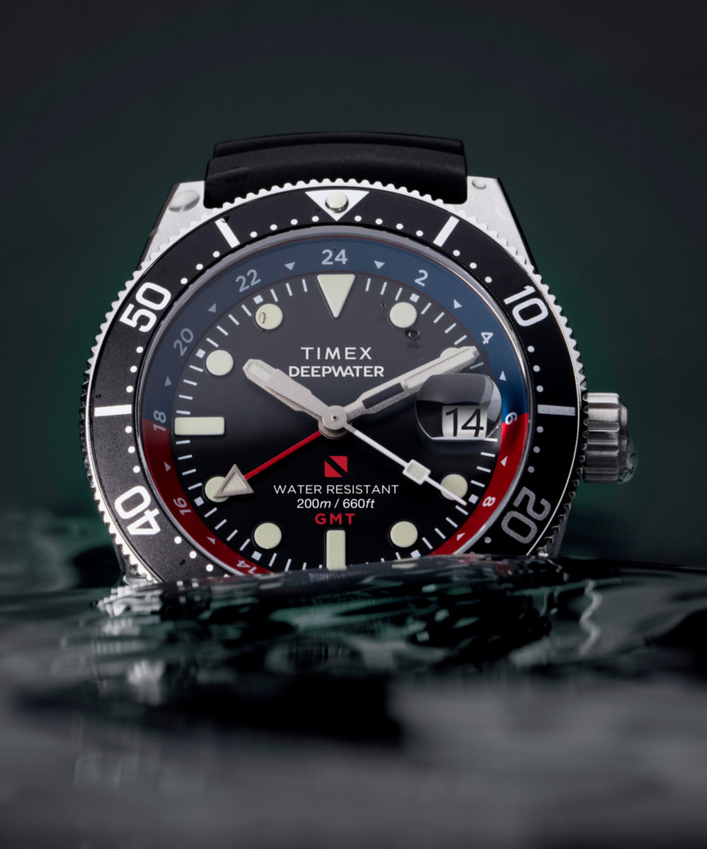 Timex Deepwater Reef 200 GMT 41mm Synthetic Rubber Strap Watch