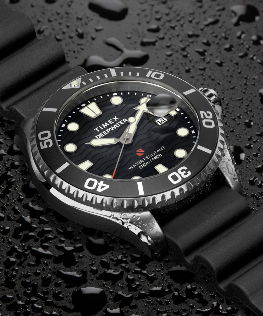 Timex Deepwater Meridian 200 44mm Synthetic Rubber Strap Watch