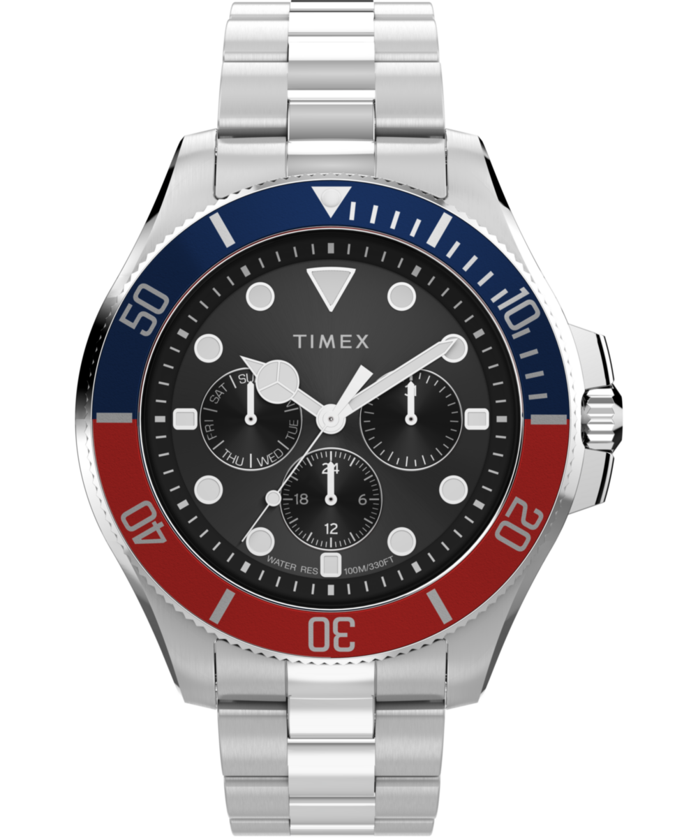 Timex Harborside Coast Multifunction 43mm Stainless Steel Bracelet Watch