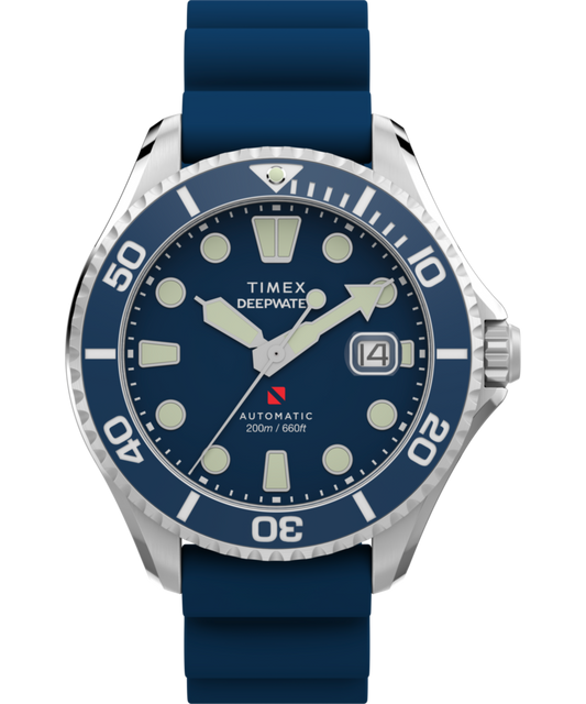 Timex Deepwater Meridian 200 Automatic 44mm HNBR Rubber Strap Watch