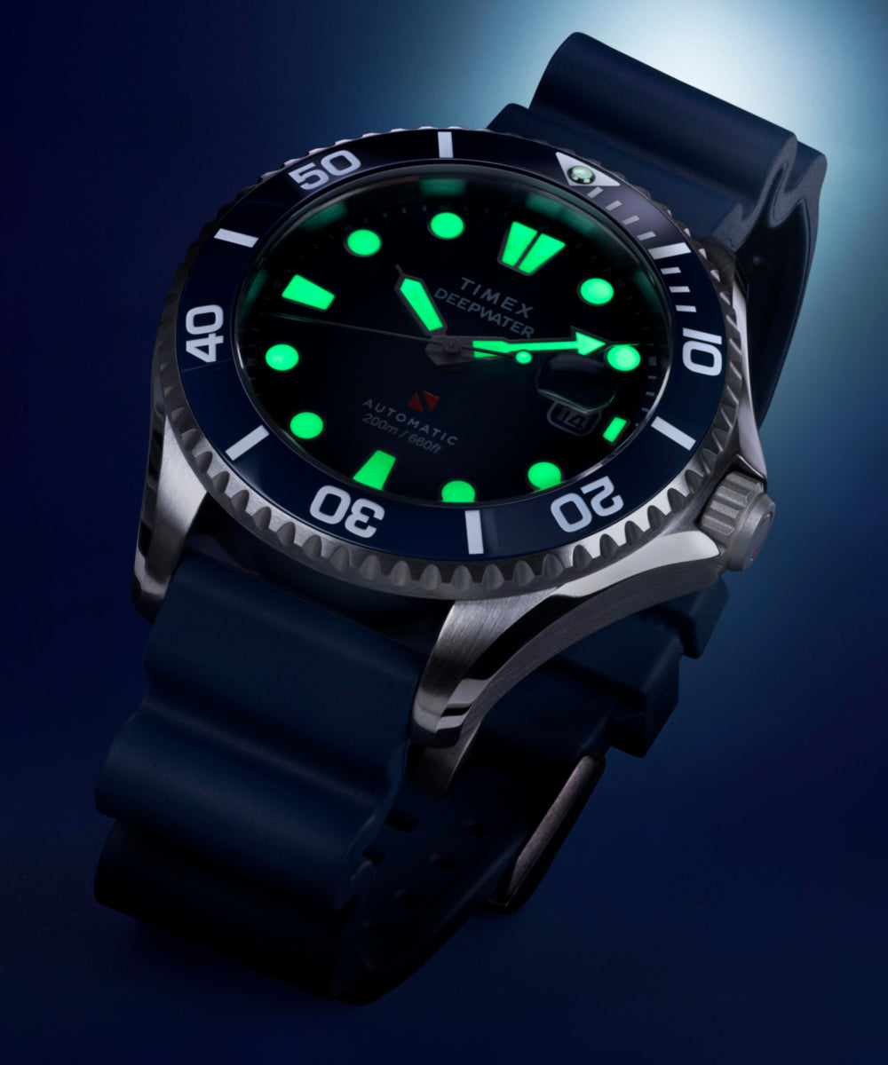 Timex Deepwater Meridian 200 Automatic 44mm HNBR Rubber Strap Watch