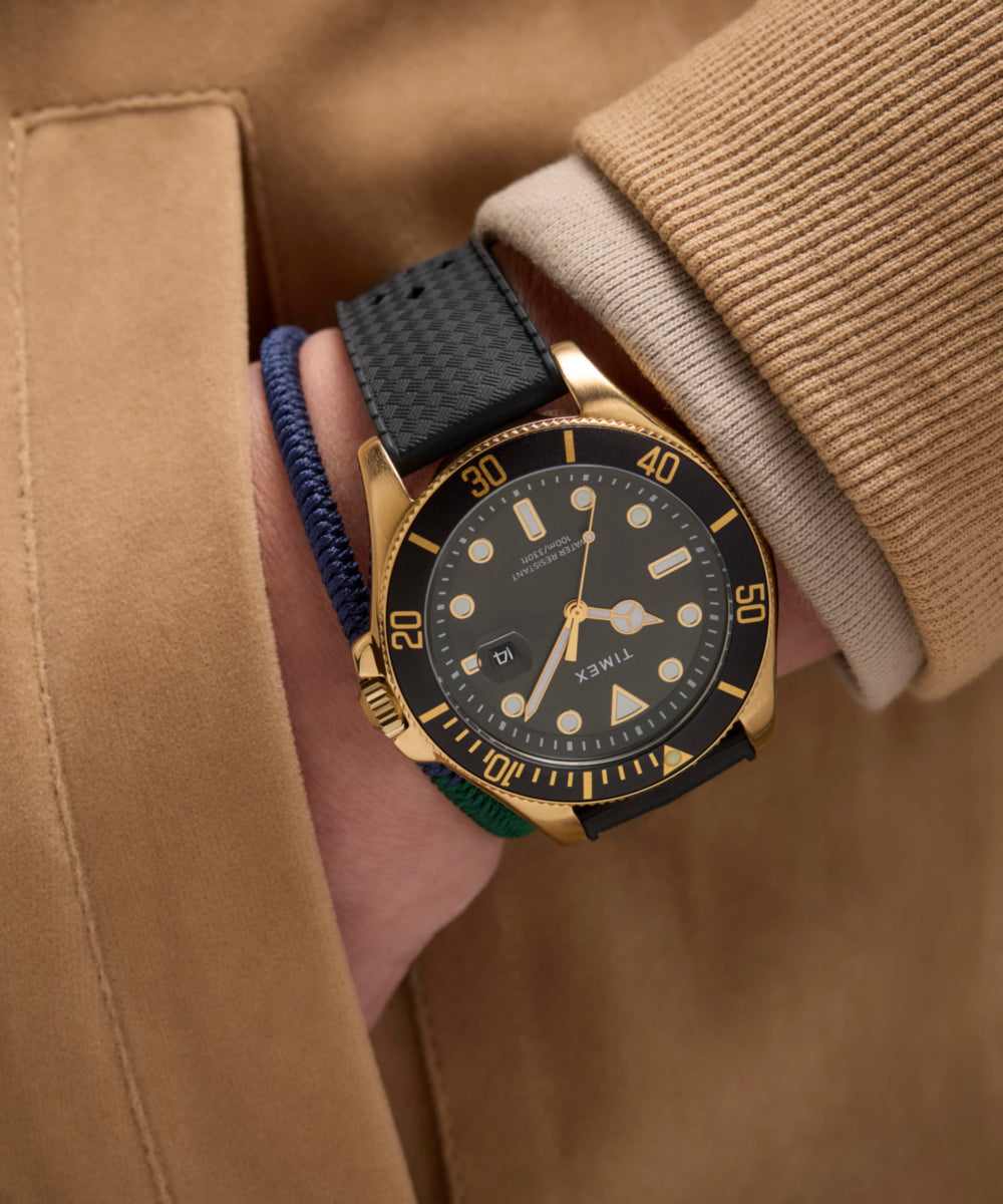 Timex Harborside Coast 44mm Synthetic Rubber Strap Watch