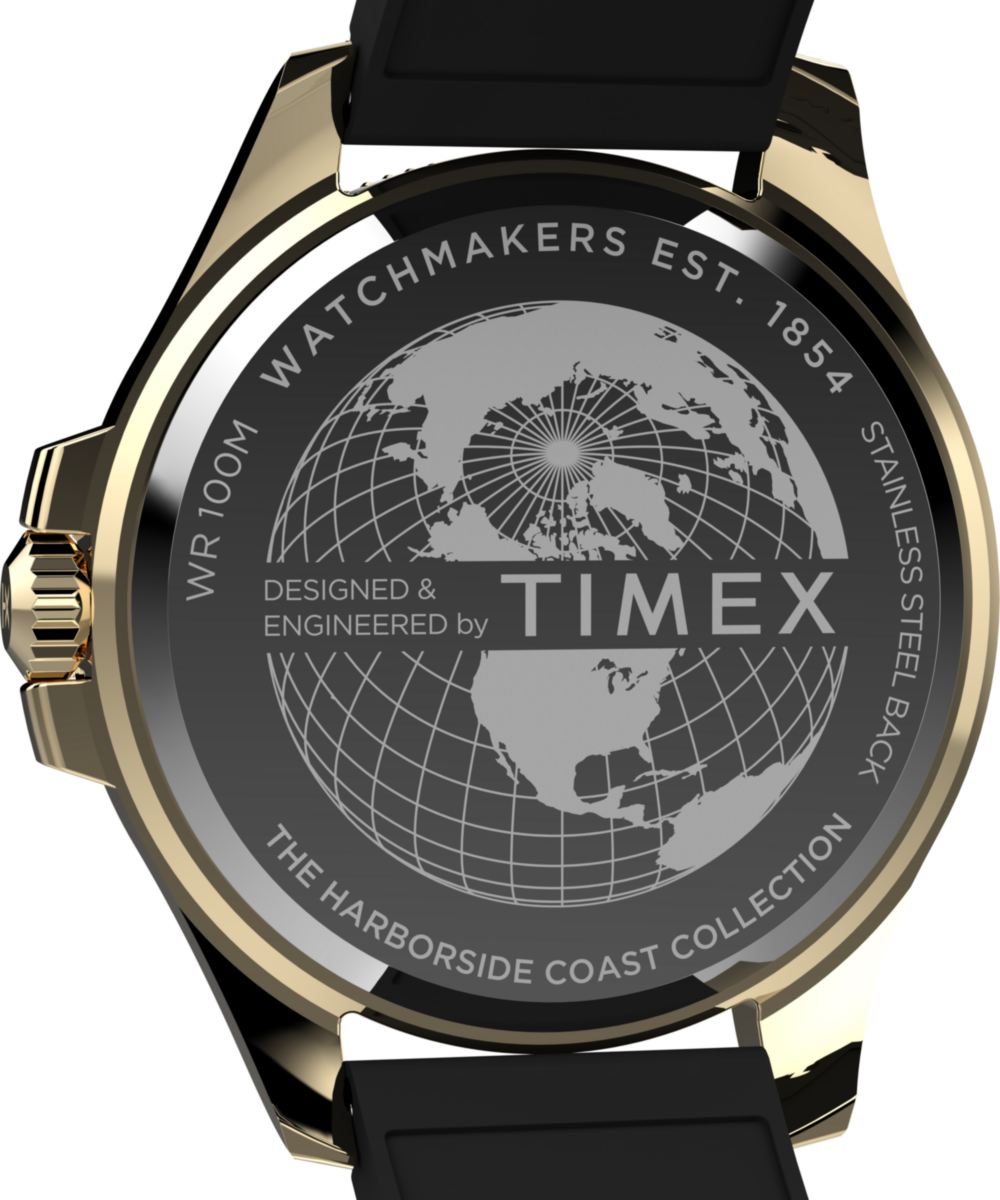 Timex Harborside Coast 44mm Synthetic Rubber Strap Watch