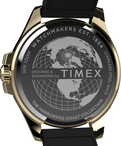 Timex Harborside Coast 44mm Synthetic Rubber Strap Watch