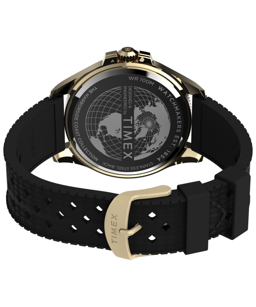Timex Harborside Coast 44mm Synthetic Rubber Strap Watch