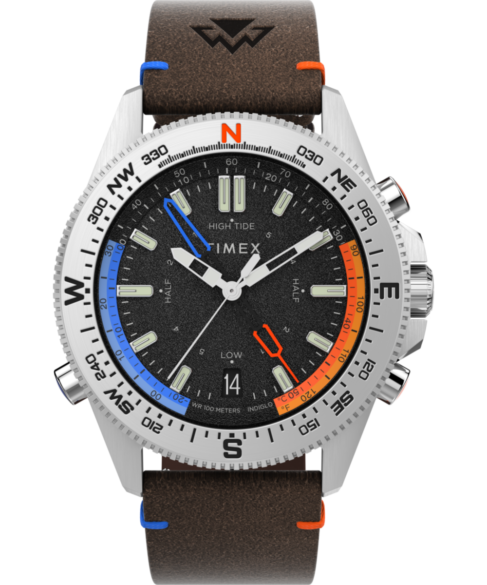 Timex Expedition Tide-Temp-Compass 43mm Eco-Friendly Leather Strap Watch