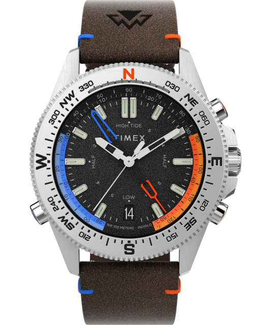 Timex Expedition Tide-Temp-Compass 43mm Eco-Friendly Leather Strap Watch