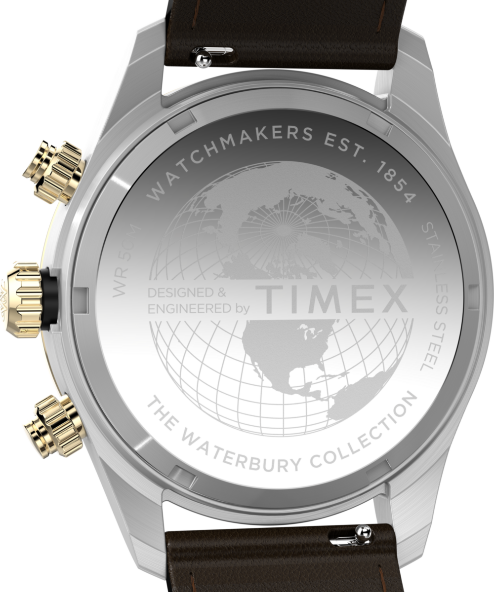 Timex Waterbury Heritage Chronograph 39mm Leather Strap Watch