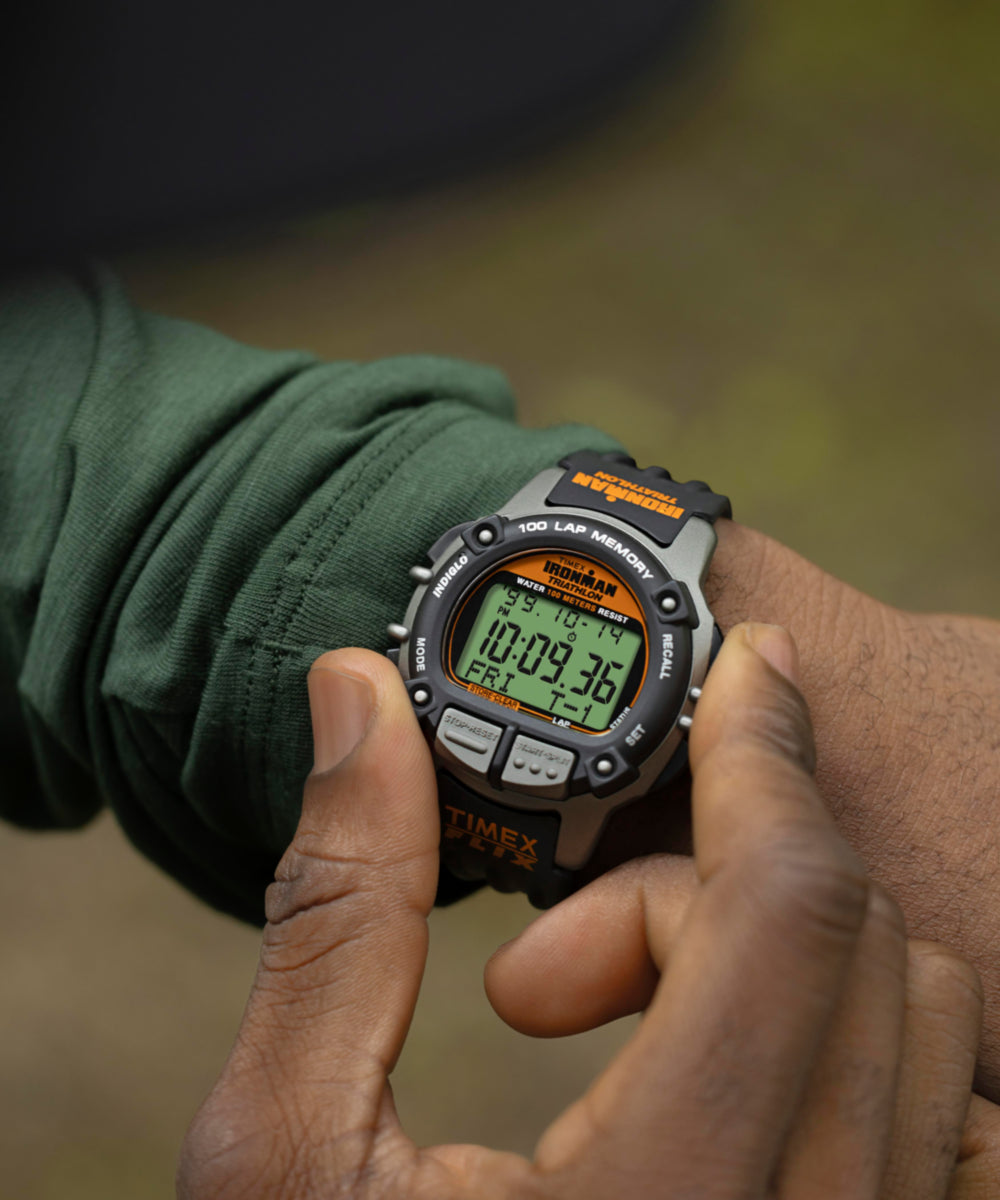 Timex TIMEX IRONMAN Flix 100 Lap 42mm PU Strap Watch