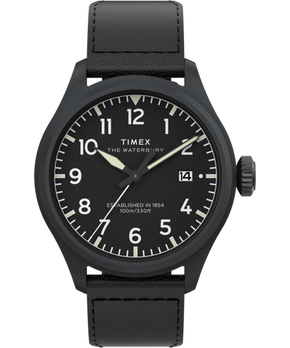 Timex Waterbury Ace 41mm Leather Strap Watch