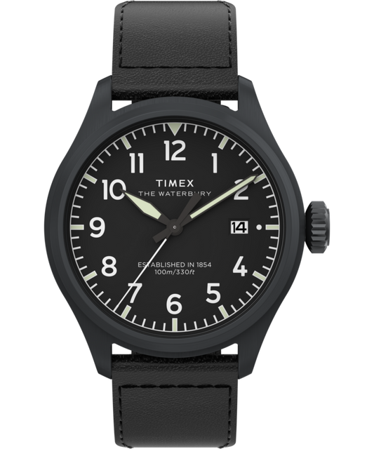 Timex Waterbury Ace 41mm Leather Strap Watch