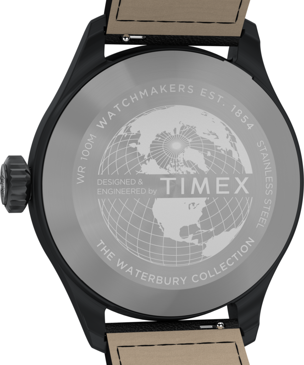 Timex Waterbury Ace 41mm Leather Strap Watch