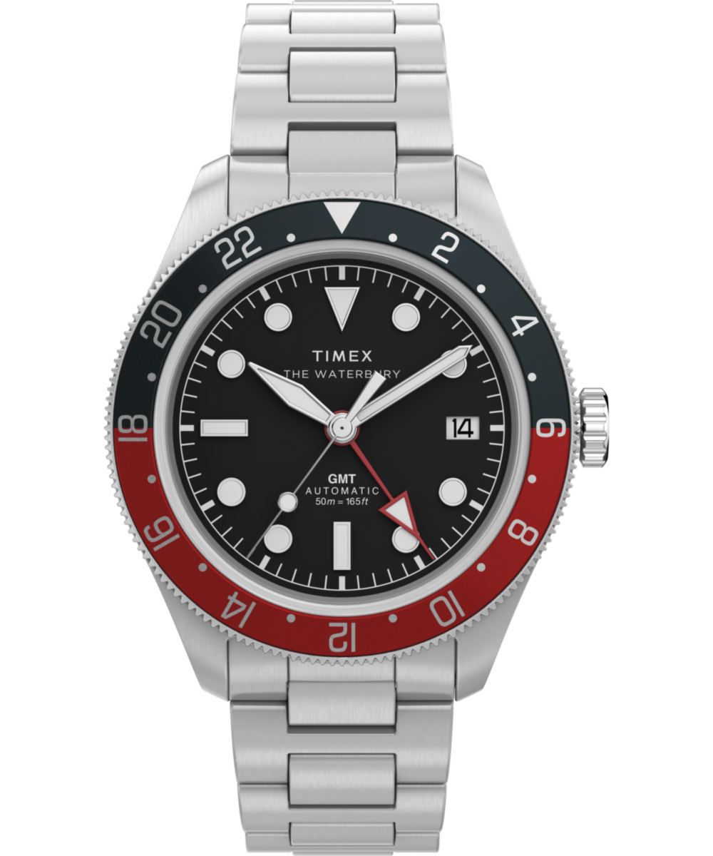 Timex Waterbury Heritage Automatic GMT 41.5mm Stainless Steel Bracelet Watch