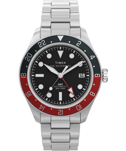 Timex Waterbury Heritage Automatic GMT 41.5mm Stainless Steel Bracelet Watch