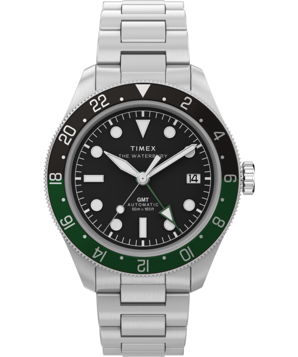 Timex Waterbury Heritage Automatic GMT 41.5mm Stainless Steel Bracelet Watch