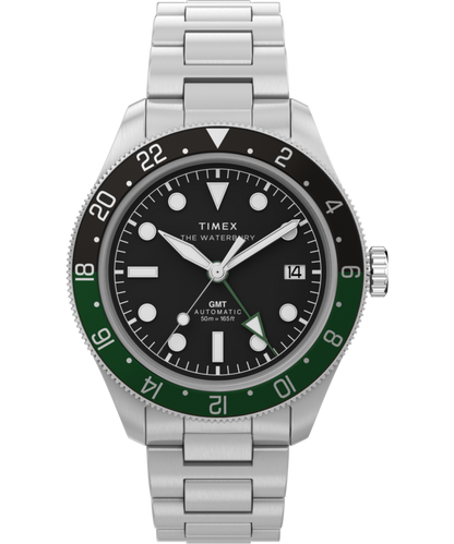 Timex Waterbury Heritage Automatic GMT 41.5mm Stainless Steel Bracelet Watch