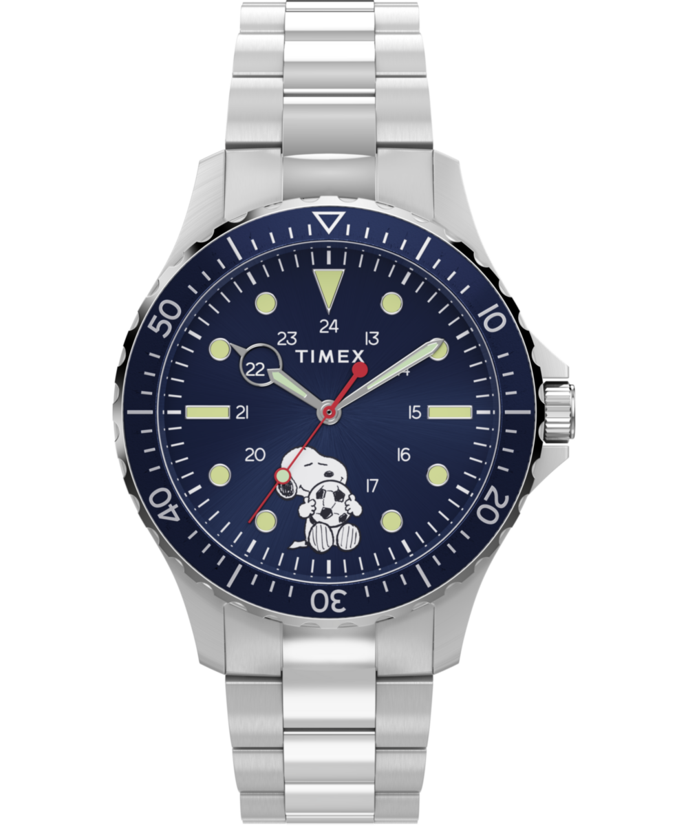 Timex Peanuts x Timex Navi Snoopy Soccer 41mm Stainless Steel Bracelet Watc