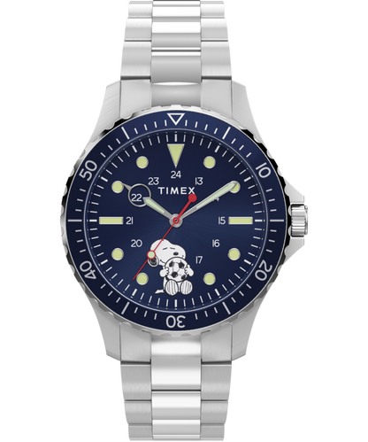 Timex Peanuts x Timex Navi Snoopy Soccer 41mm Stainless Steel Bracelet Watc