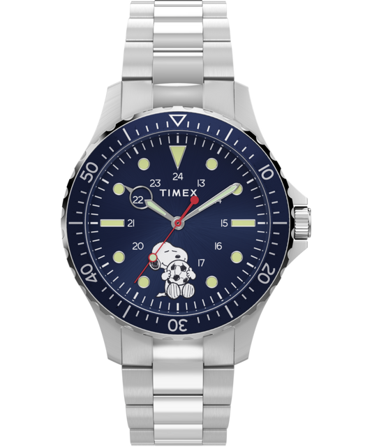 Timex Peanuts x Timex Navi Snoopy Soccer 41mm Stainless Steel Bracelet Watc