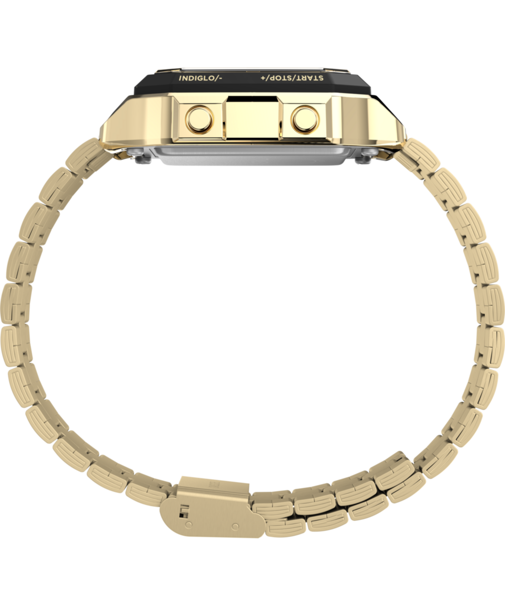 Timex World Time Digital 40mm Stainless Steel Bracelet Watch
