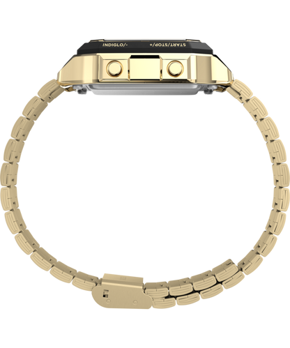 Timex World Time Digital 40mm Stainless Steel Bracelet Watch