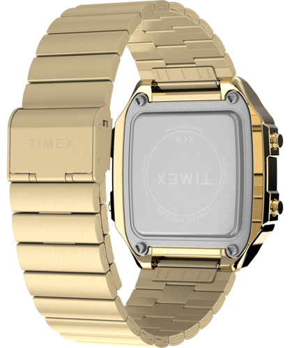 Timex World Time Digital 40mm Stainless Steel Bracelet Watch