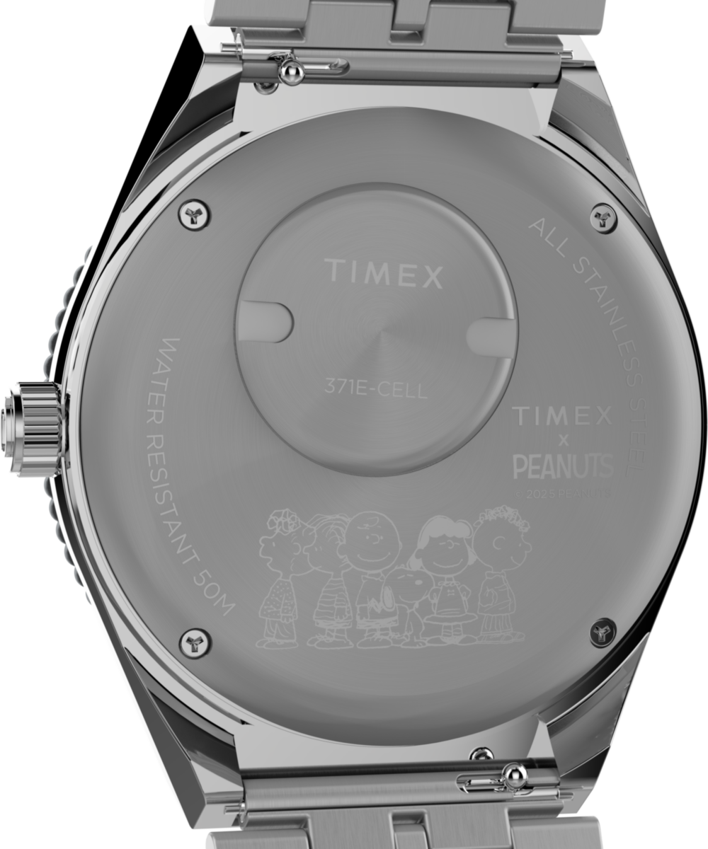 Timex Peanuts x Q Timex GMT 38mm Stainless Steel Bracelet Watch