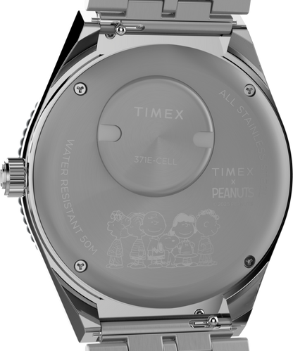 Timex Peanuts x Q Timex GMT 38mm Stainless Steel Bracelet Watch