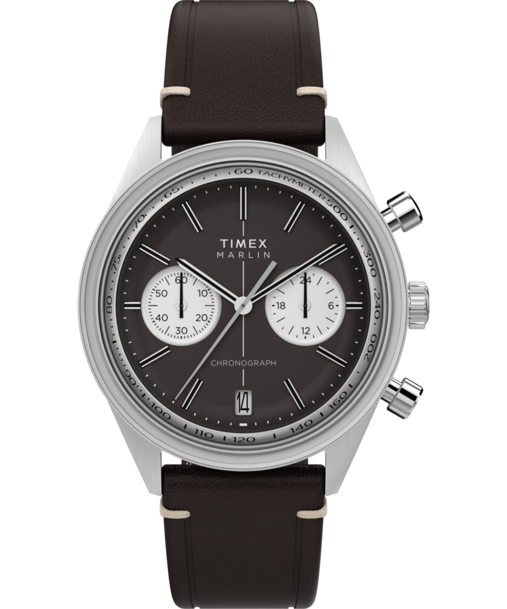 Timex Marlin Jet Quartz Chronograph 40mm Leather Strap Watch
