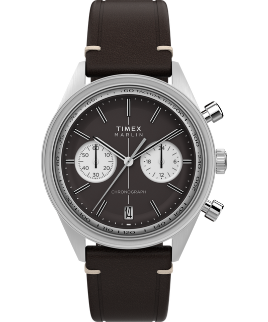 Timex Marlin Jet Quartz Chronograph 40mm Leather Strap Watch