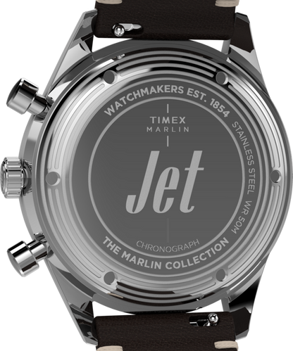 Timex Marlin Jet Quartz Chronograph 40mm Leather Strap Watch