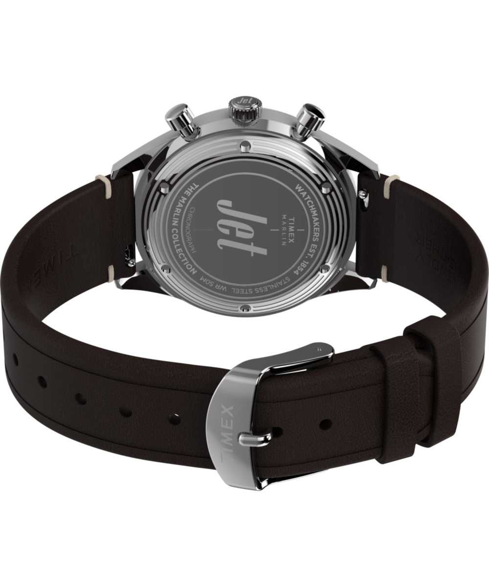 Timex Marlin Jet Quartz Chronograph 40mm Leather Strap Watch