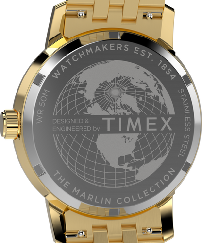 Timex Marlin Quartz GMT 40mm Stainless Steel Bracelet Watch