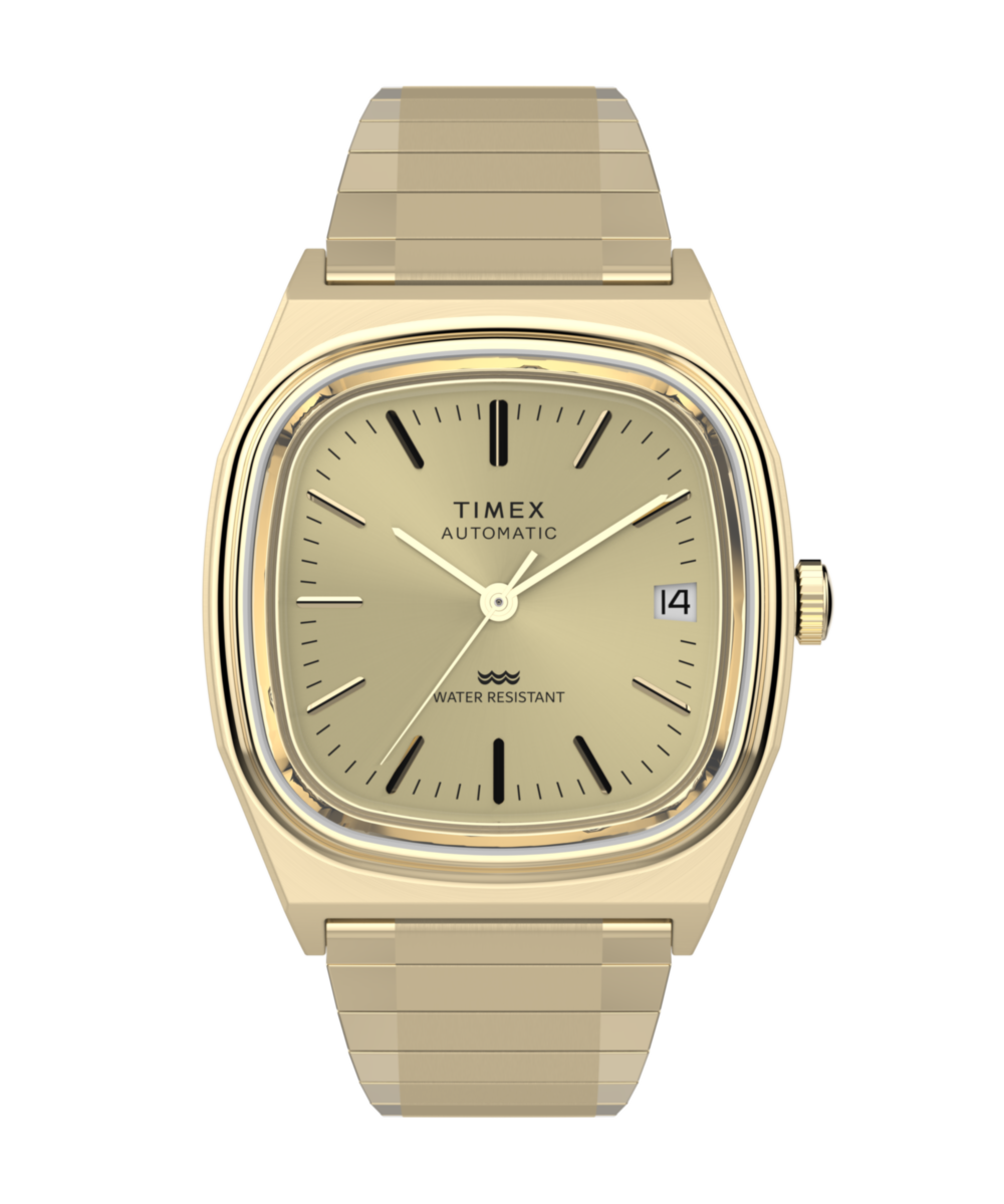 Timex Timex Automatic 1983 E Line Reissue 34mm Gold-Tone Expansion Band Wat