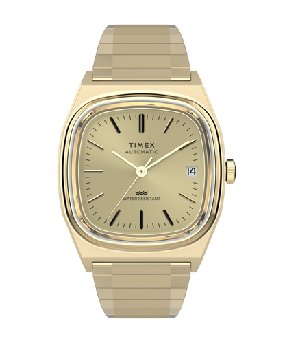 Timex Timex Automatic 1983 E Line Reissue 34mm Gold-Tone Expansion Band Wat